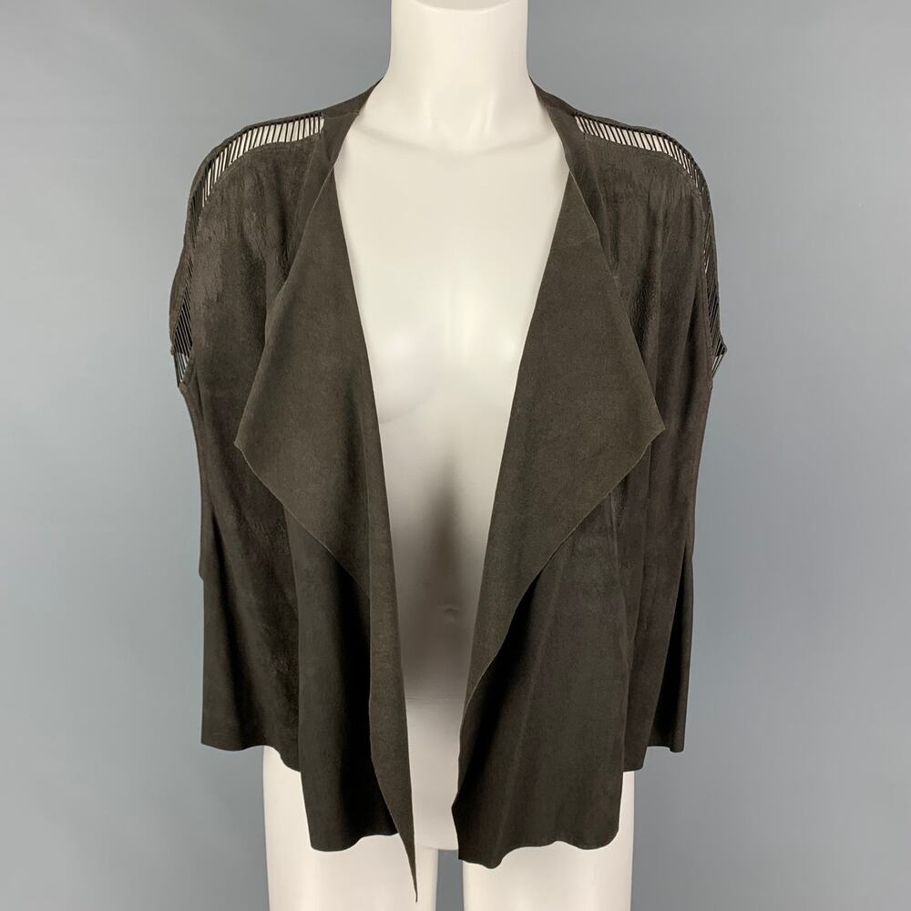 RICK OWENS SS 18 Size S Grey Suede Draped Vest